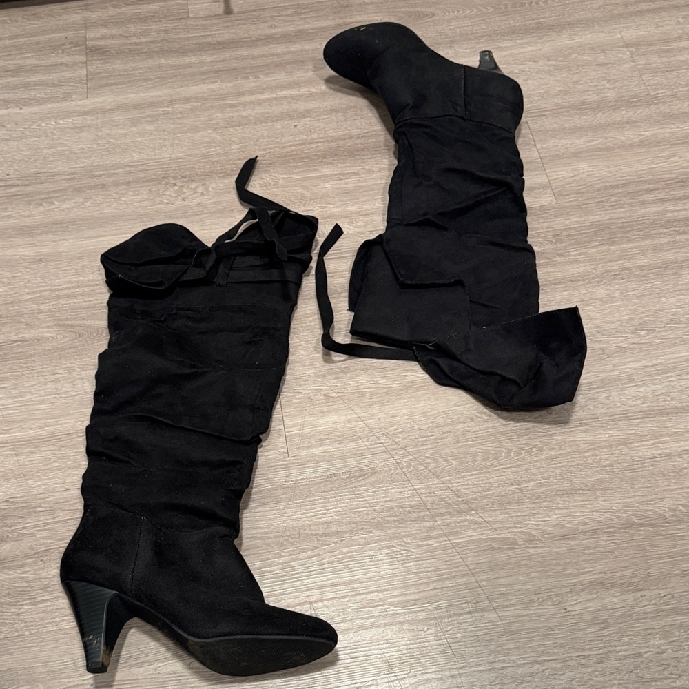 Charlotte Russe Black Over the Knee Boots